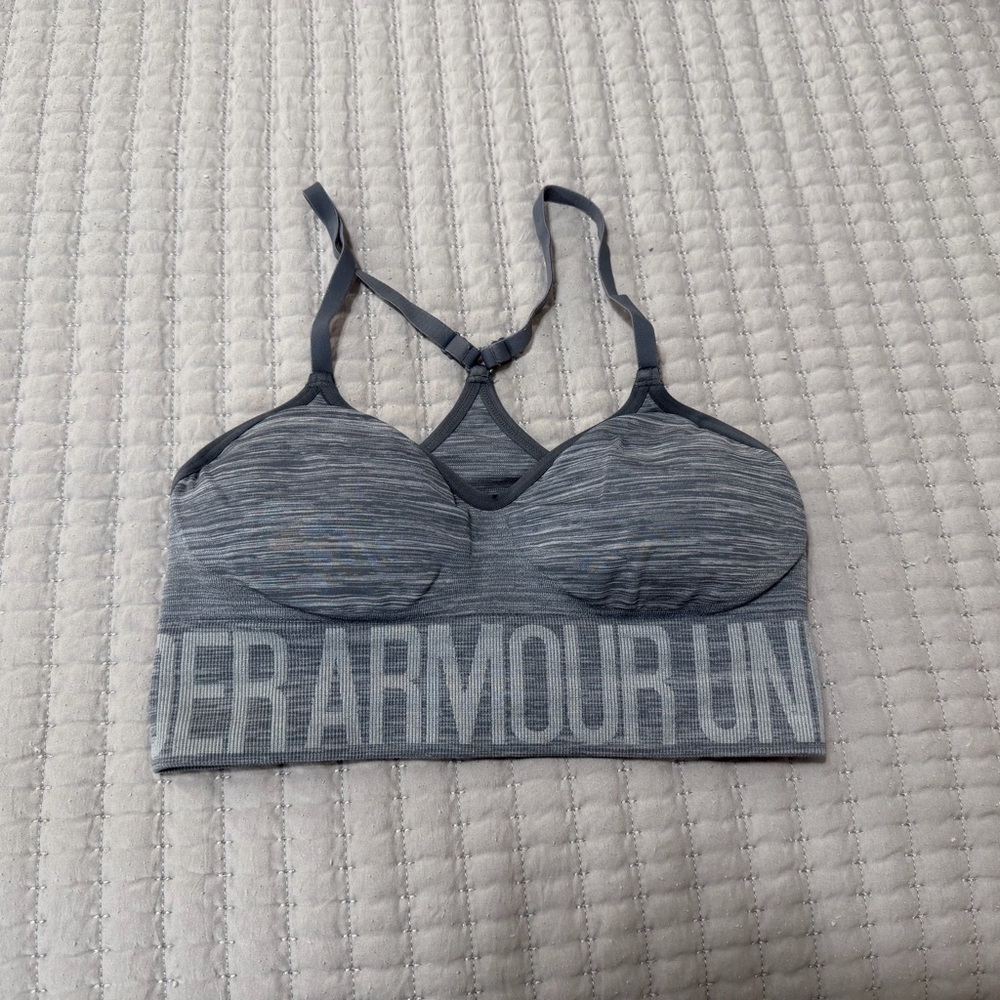 Under Armour Women's Heathered Gray Sports Bra